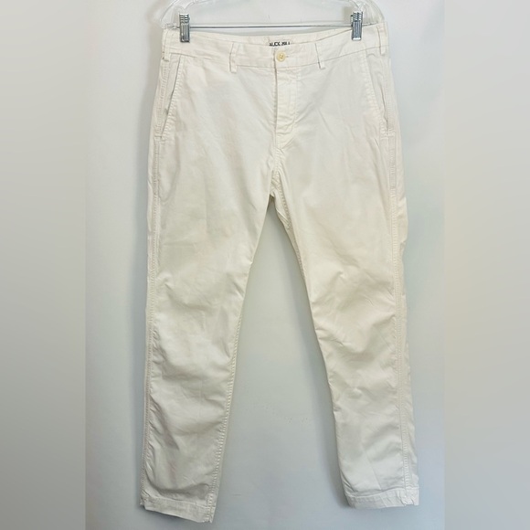 $145 ALEX MILL Pants Mens 32x30” Flat Front Chino Oat Milk Stretch Tapered Hem - Picture 3 of 12